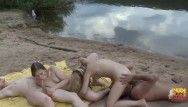 Youthful russian beauties engulf cocks and receive stuffed outdoors